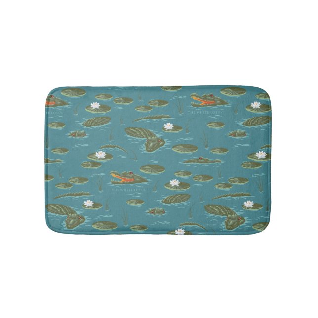 The White Lotus Alligator Waters Pattern Bath Mat (Front)