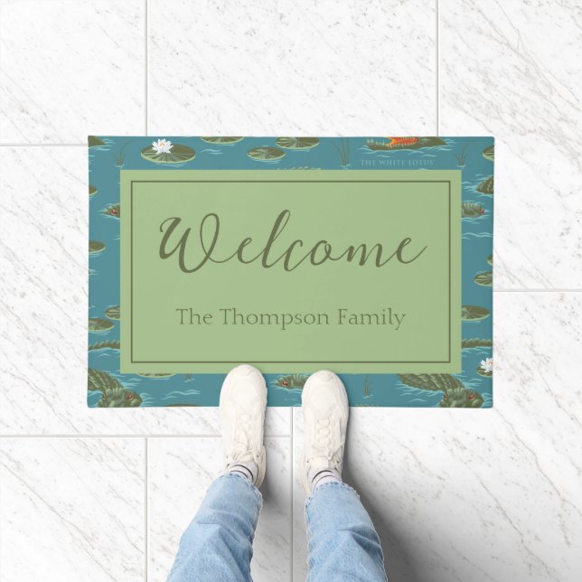The White Lotus Alligator Waters Pattern Doormat (Indoor)