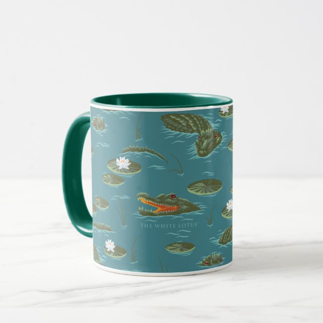 The White Lotus Alligator Waters Pattern Mug (Front Left)