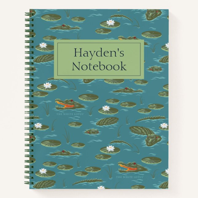 The White Lotus Alligator Waters Pattern Notebook (Front)