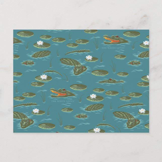 The White Lotus Alligator Waters Pattern Postcard (Front)