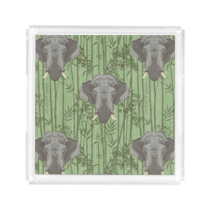 The White Lotus Majestic Elephants Pattern Acrylic Tray