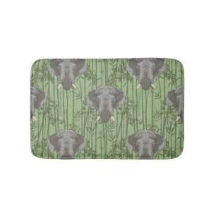 The White Lotus Majestic Elephants Pattern Bath Mat