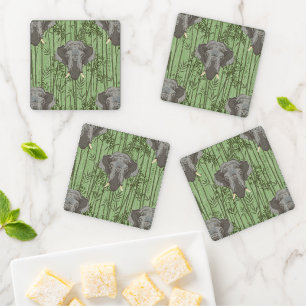 The White Lotus Majestic Elephants Pattern Coaster Set