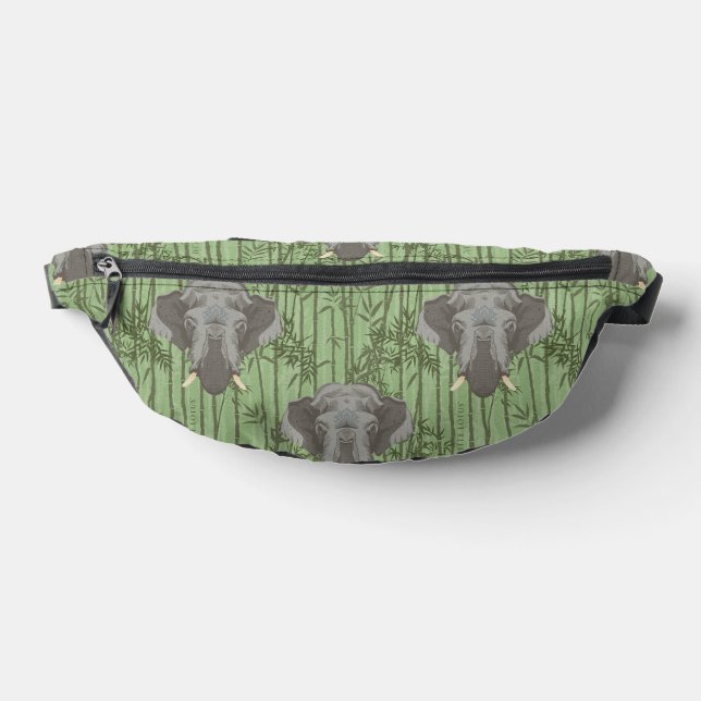 The White Lotus Majestic Elephants Pattern Fanny Pack (Lay Down)