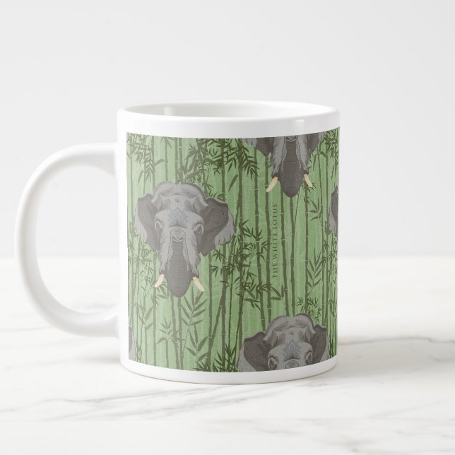 The White Lotus Majestic Elephants Pattern Giant Coffee Mug (Left)