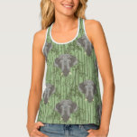 The White Lotus Majestic Elephants Pattern Tank Top