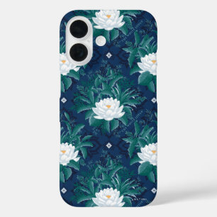 The White Lotus Midnight Lotus Pattern iPhone 16 Case
