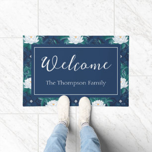 The White Lotus Midnight Lotus Pattern Doormat