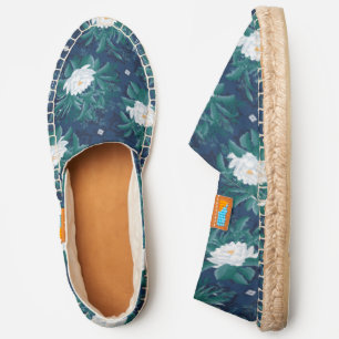 The White Lotus Midnight Lotus Pattern Espadrilles
