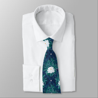 The White Lotus Midnight Lotus Pattern Neck Tie