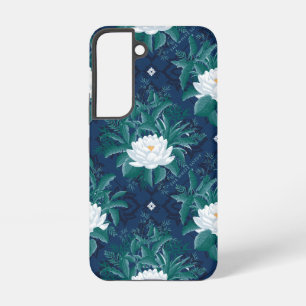 The White Lotus Midnight Lotus Pattern Samsung Galaxy S22 Case