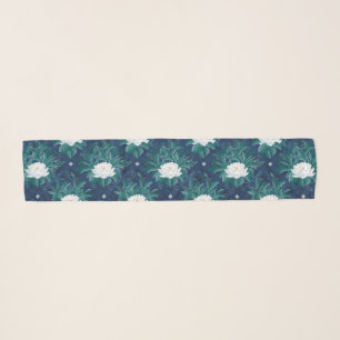 The White Lotus Midnight Lotus Pattern Scarf