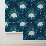 The White Lotus Midnight Lotus Pattern Wallpaper