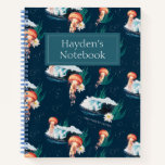 The White Lotus Ocean Jellyfish Pattern Notebook