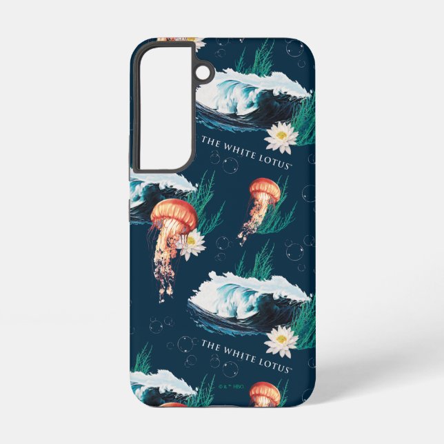 The White Lotus Ocean Jellyfish Pattern Samsung Galaxy Case (Back)