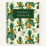 The White Lotus Pineapple Paradise Pattern Notebook
