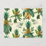 The White Lotus Pineapple Paradise Pattern Postcard