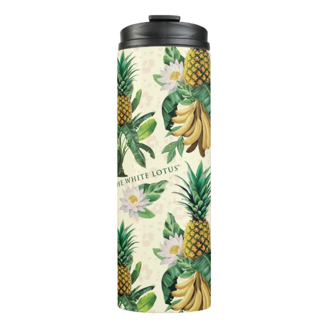 The White Lotus Pineapple Paradise Pattern Thermal Tumbler (Front)