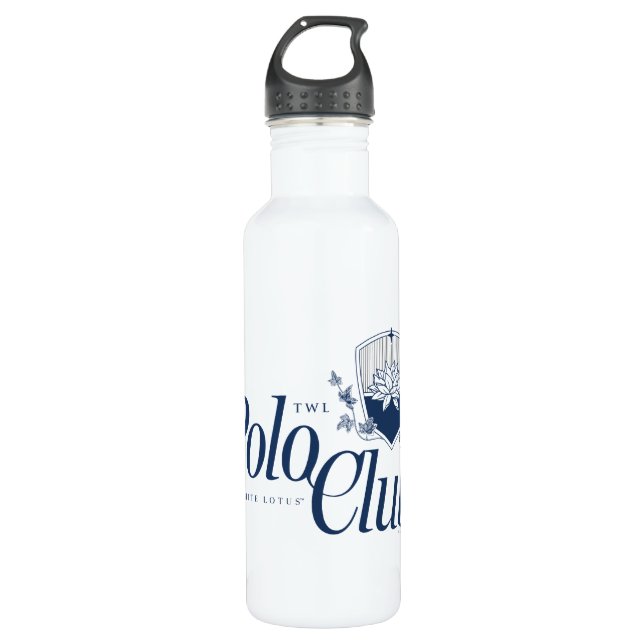 The White Lotus Polo Club Stainless Steel Water Bottle (Front)