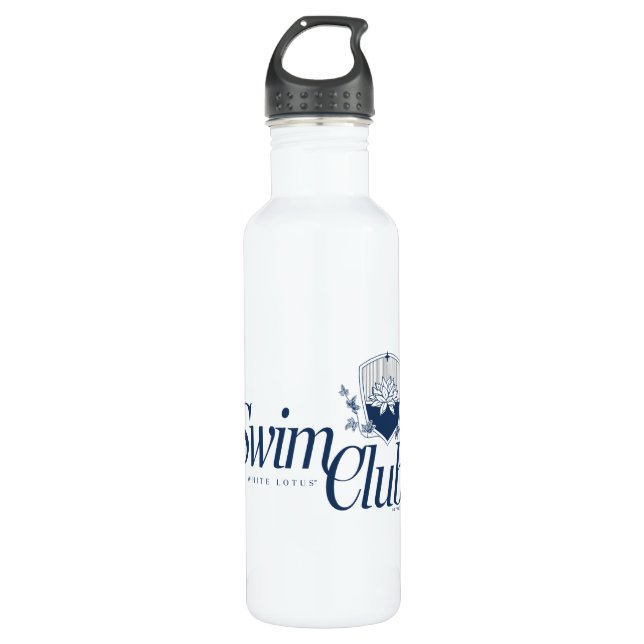 The White Lotus Swim Club Stainless Steel Water Bottle (Front)