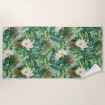 The White Lotus Tropical Canopy Pattern Beach Towel