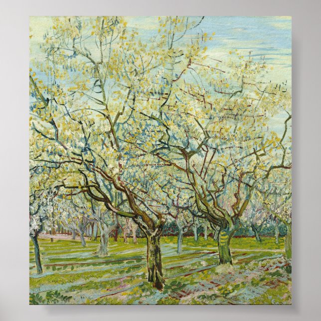 The white orchard by Vincent Van Gogh Poster (Front)