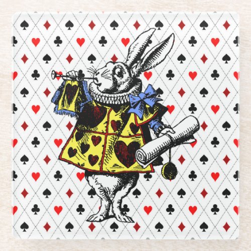 The White Rabbit Alice In Wonderland Glass Coaster
