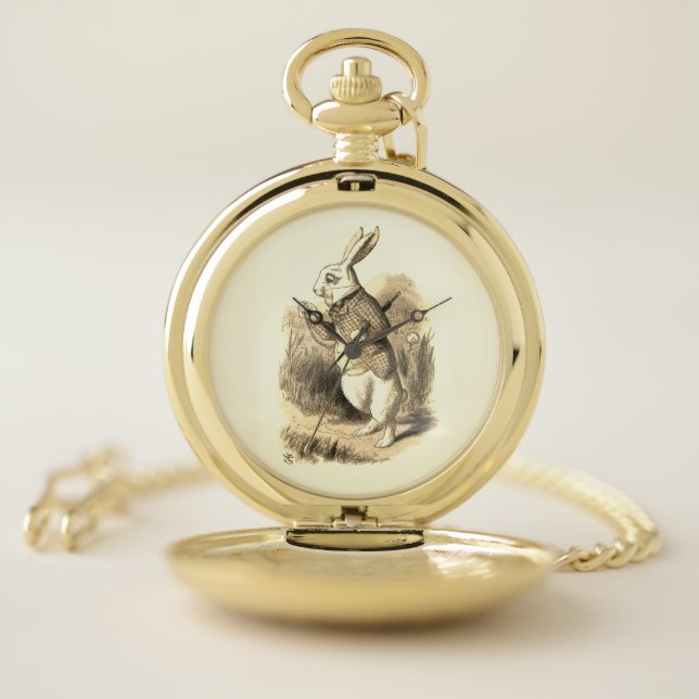 The White Rabbit - Alice in Wonderland Pocket Watch (Inside)