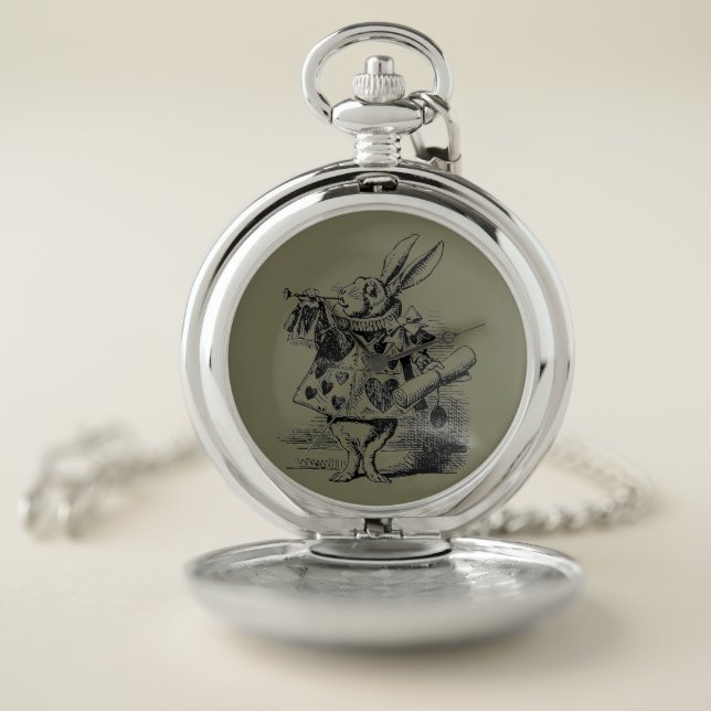 The White Rabbit - Alice in Wonderland Pocket Watch (Inside)