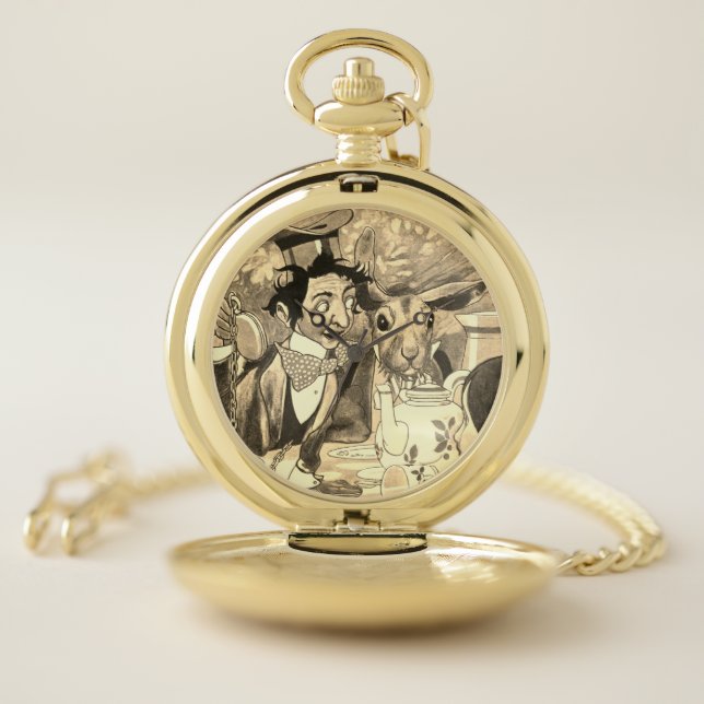 The White Rabbit - Alice in Wonderland Pocket Watch (Inside)
