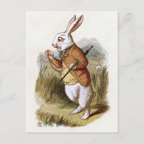 The White Rabbit _ Alice in Wonderland Postcard