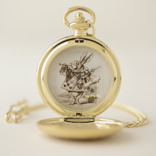 The White Rabbit – Alice in Wonderland shabby chic Pocket Watch