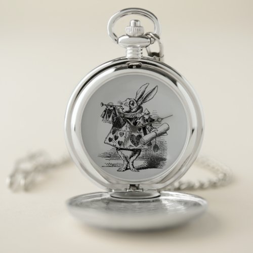 The White Rabbit  Alice in Wonderland shabby chic Pocket Watch