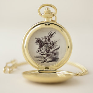The White Rabbit - Alice in Wonderland shabby chic Pocket Watch