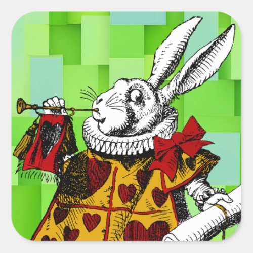 The White Rabbit  Alice in Wonderland  Square Sticker
