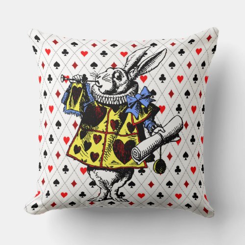 The White Rabbit Alice In Wonderland Throw Pillow