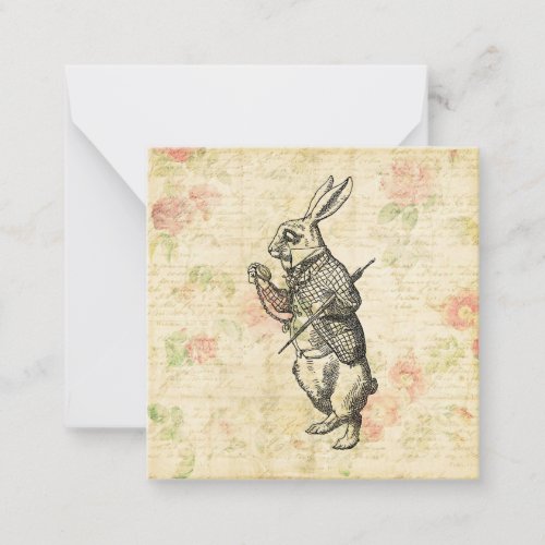 The White Rabbit Alice in Wonderland Vintage Art Note Card