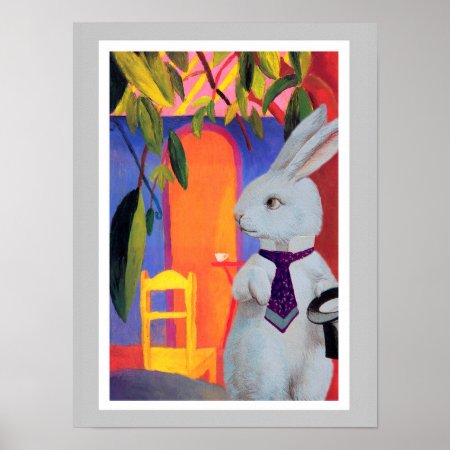 The White Rabbit At Macke's Turkisches Cafe Poster
