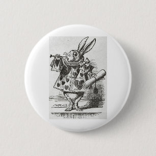 The White Rabbit from Alice in Wonderland Pinback Button