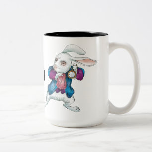 The White Rabbit Looking for Wonderland 2 Two-Tone Coffee Mug