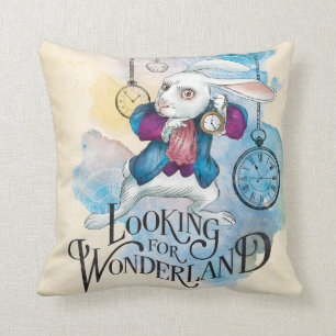 The White Rabbit Looking for Wonderland 3 Throw Pillow