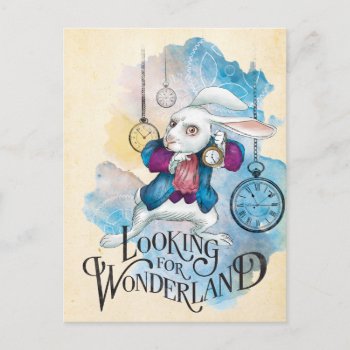The White Rabbit | Looking For Wonderland Postcard by AliceLookingGlass at Zazzle