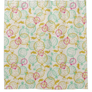 The White Rabbit Pattern Shower Curtain