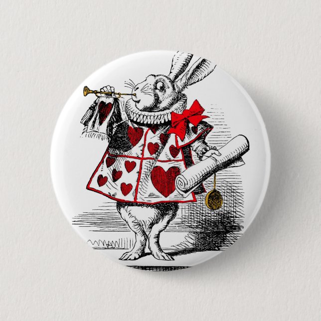 The White Rabbit Pinback Button (Front)