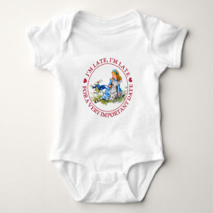 The White Rabbit Rushes By Alice in Wonderland Baby Bodysuit