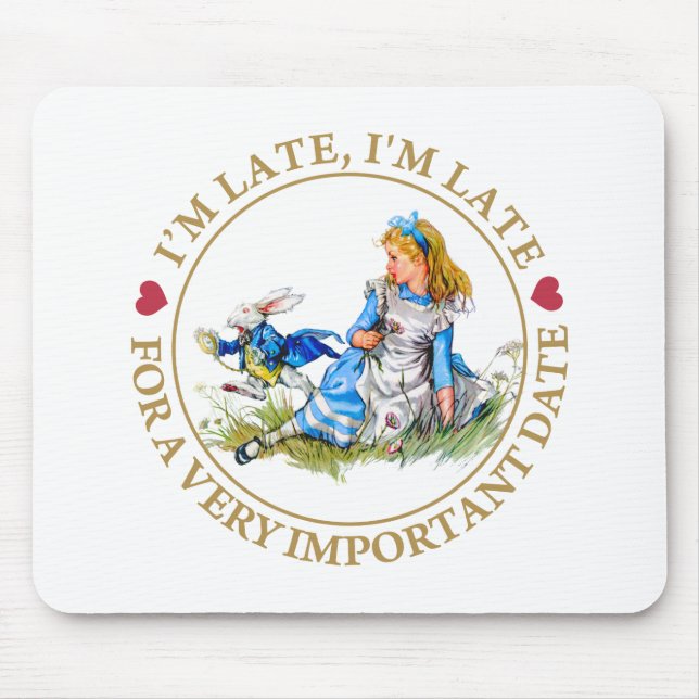 The White Rabbit Rushes By Alice In Wonderland Mouse Pad (Front)