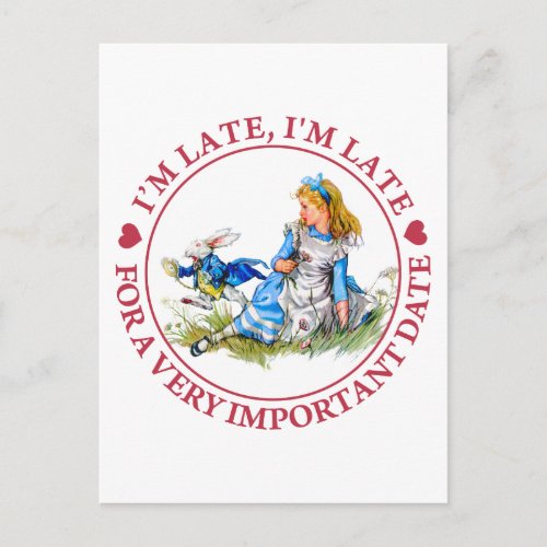 The White Rabbit Rushes By Alice in Wonderland Postcard