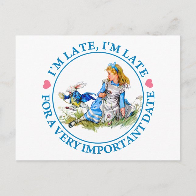 The White Rabbit Rushes By Alice In Wonderland Postcard (Front)
