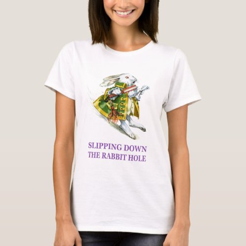 The White Rabbit slips down the rabbit hole T_Shirt